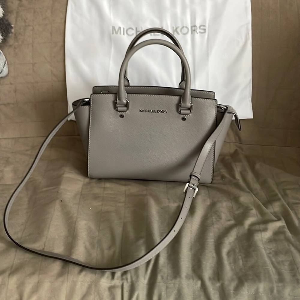 Michael Kors Gray Selma Medium Satchel